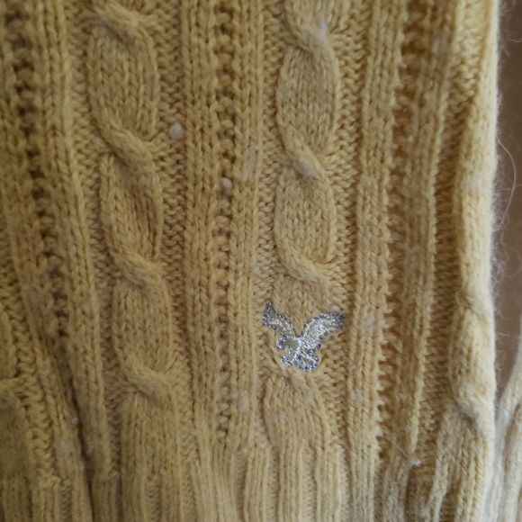 CT1047a AEO Ladies V-neck Long Sleeve Yellow Sweater - Picture 3 of 5